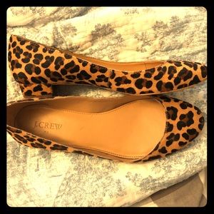 Jcrew Calfhair block flats